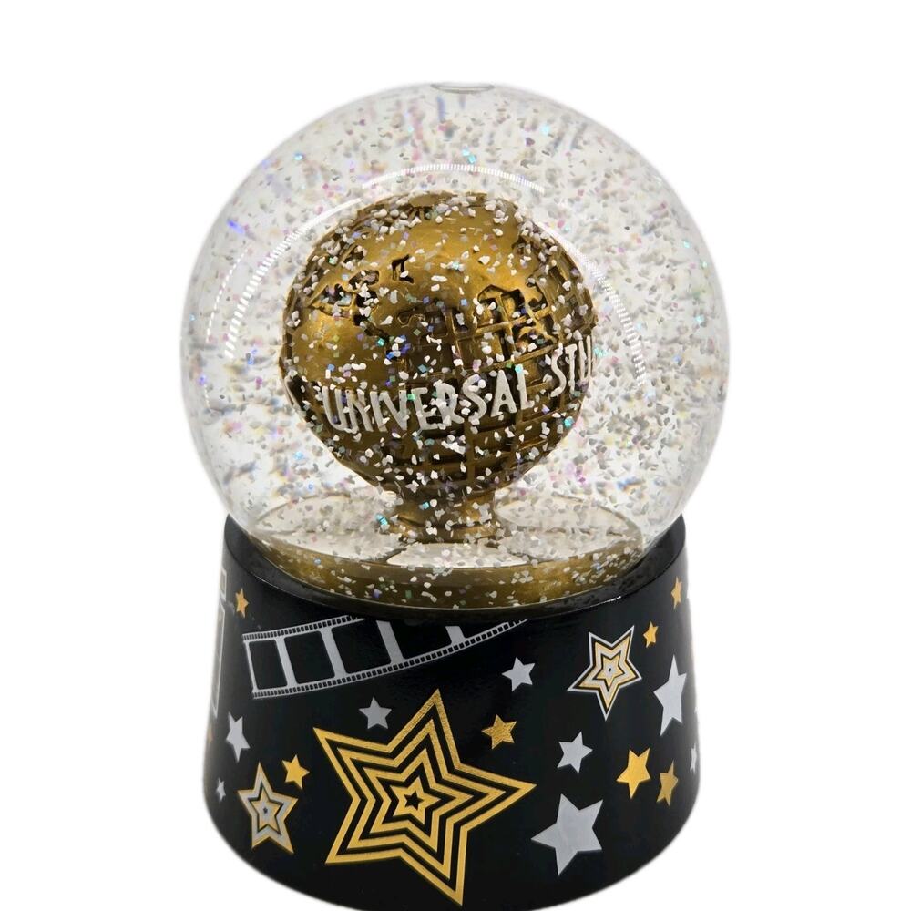 Universal Studios Parks Gold Movie Star Reel Large Snow Globe